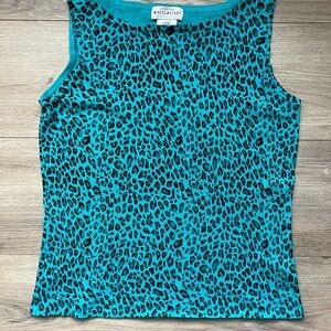 White Stag Women's Blue Leopard Print Tank Top